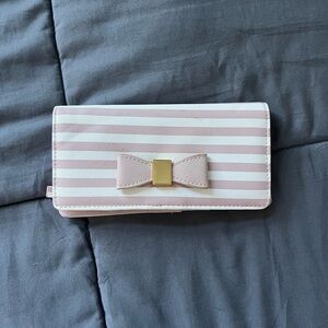 Pink and white wallet